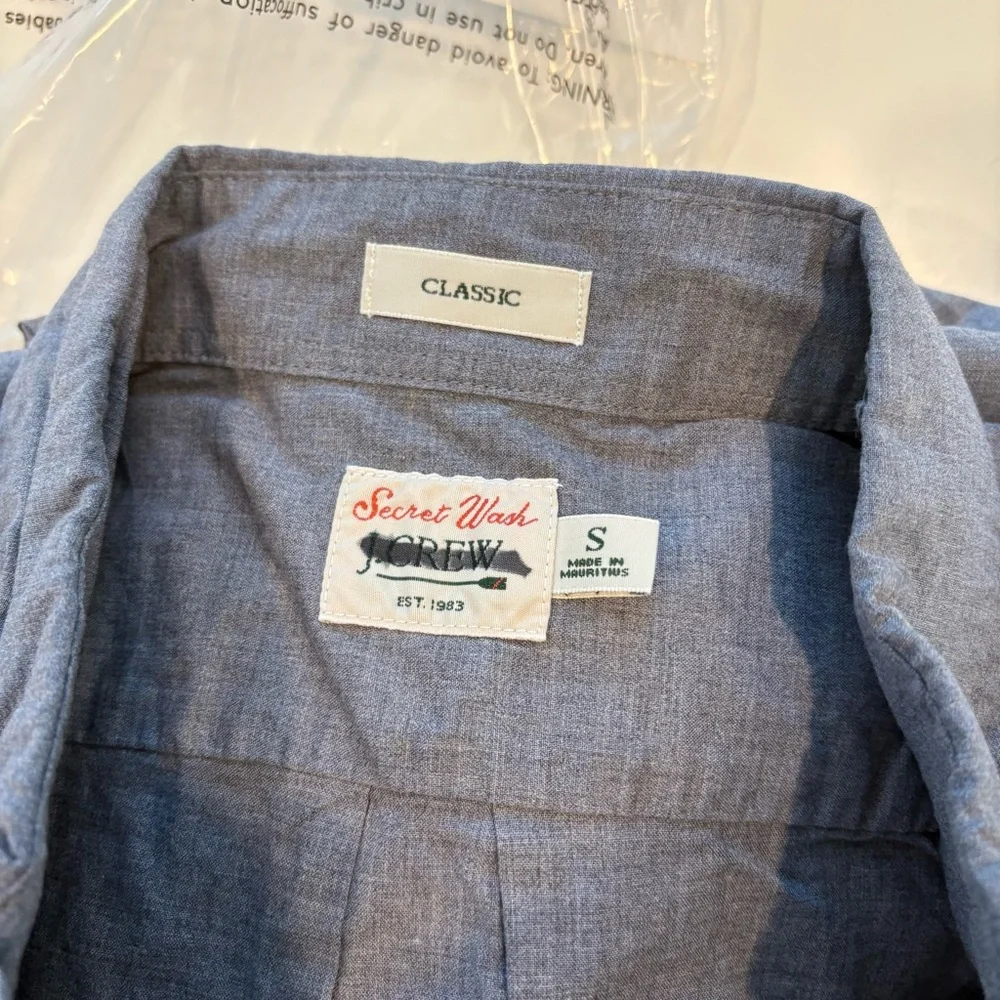J. Crew Secret Wash Cotton Poplin Shirt Smoky Slate